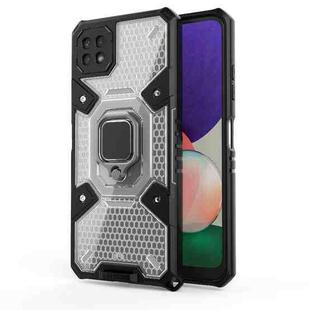 For Samsung Galaxy A22 5G Space PC+TPU Ring Holder Protective Phone Case(White)