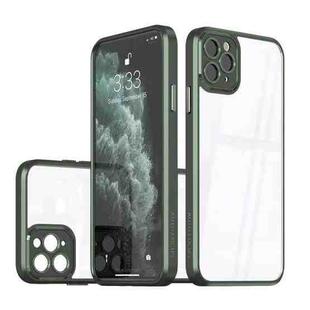 For iPhone 14 Pro Max Cool Armor Transparent Phone Case(Dark Green)