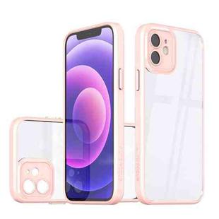 For iPhone 12 Cool Armor Transparent Phone Case(Pink)
