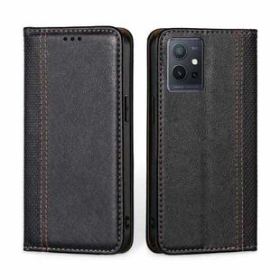 For vivo Y52t Grid Texture Magnetic Flip Leather Phone Case(Black)