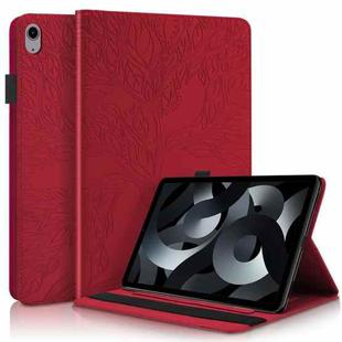 For iPad 10th Gen 10.9 2022 Life Tree Series Horizontal Flip Leather Case with Holder(Red)