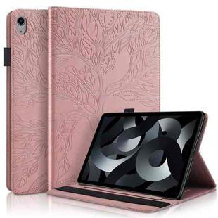 For iPad 10th Gen 10.9 2022 Life Tree Series Horizontal Flip Leather Case with Holder(Rose Gold)