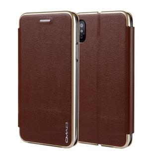 For iPhone  XS / X CMai2 Linglong Series PC+PU Horizontal Flip Leather Case with Holder & Card Slot(Brown)
