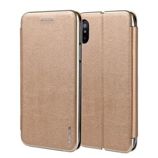 For iPhone  XS / X CMai2 Linglong Series PC+PU Horizontal Flip Leather Case with Holder & Card Slot(Gold)