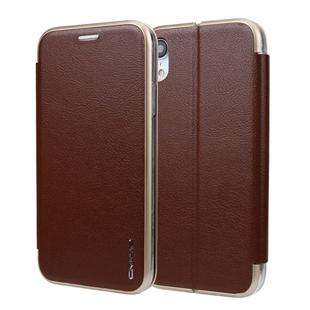 For iPhone XR CMai2 Linglong Series PC+PU Horizontal Flip Leather Case with Holder & Card Slot(Brown)