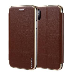 For iPhone XS Max CMai2 Linglong Series PC+PU Horizontal Flip Leather Case with Holder & Card Slot(Brown)