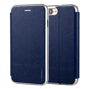 For iPhone 8 Plus & 7 Plus CMai2 Linglong Series PC+PU Horizontal Flip Leather Case with Holder & Card Slot(Royal Blue)