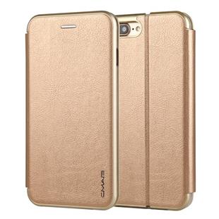 For iPhone 8 Plus & 7 Plus CMai2 Linglong Series PC+PU Horizontal Flip Leather Case with Holder & Card Slot(Gold)