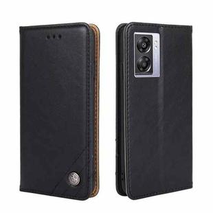 For OPPO K10 5G Global Non-Magnetic Retro Texture Flip Leather Phone Case(Black)