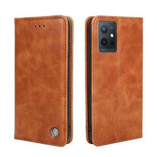 For vivo Y52t Non-Magnetic Retro Texture Flip Leather Phone Case(Brown)