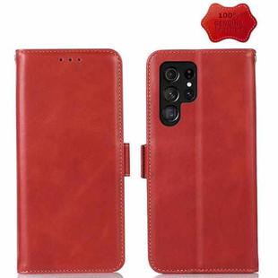 For Samsung Galaxy S23 Ultra 5G Crazy Horse Top Layer Cowhide Leather Phone Case(Red)