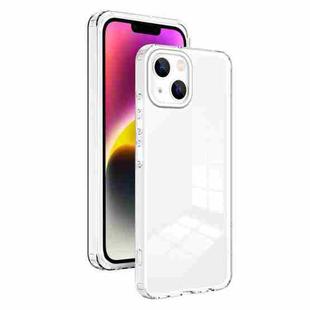 For iPhone 14 3 in 1 Clear TPU Color PC Frame Phone Case(White)