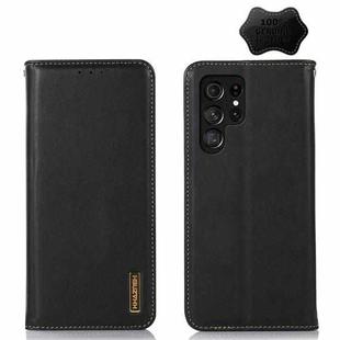 For Samsung Galaxy S23 Ultra 5G KHAZNEH Nappa Top Layer Cowhide Leather Phone Case(Black)