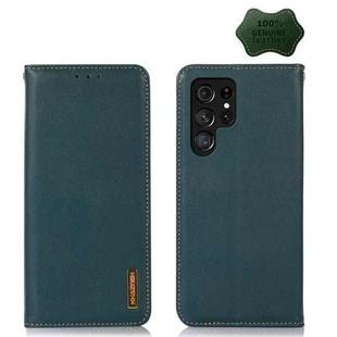 For Samsung Galaxy S23 Ultra 5G KHAZNEH Nappa Top Layer Cowhide Leather Phone Case(Green)
