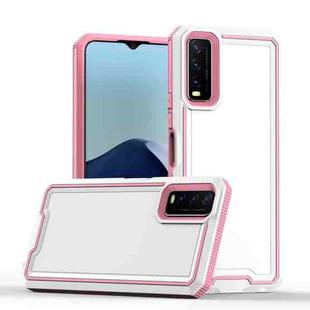 For vivo Y20 / Y20i / Y20s / Y12s Armour Two-color TPU + PC Phone Case(White+Pink)