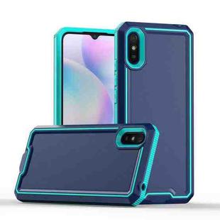 For Xiaomi Redmi 9A Armour Two-color TPU + PC Phone Case(Blue+Sky Blue)