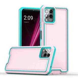 For T-Mobile Revvl 6 Pro 5G Armour Two-color TPU + PC Phone Case(Pink+Blue)