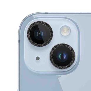 For iPhone 14 Glitter Ring Tempered Glass Camera Lens Film(Black)