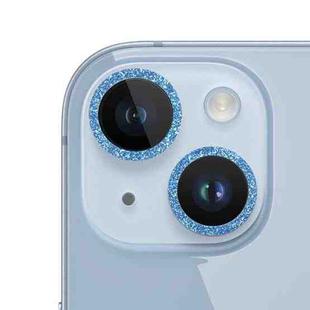For iPhone 14 Glitter Ring Tempered Glass Camera Lens Film(Blue)