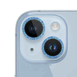 For iPhone 14 Plus Glitter Ring Tempered Glass Camera Lens Film(Blue)