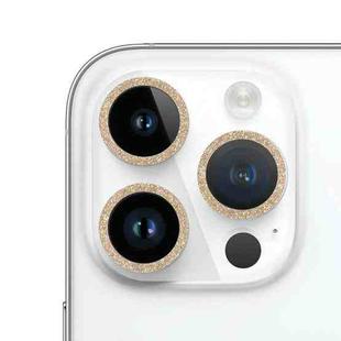 For iPhone 14 Pro Glitter Ring Tempered Glass Camera Lens Film(Gold)