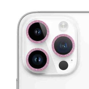 For iPhone 14 Pro Max Glitter Ring Tempered Glass Camera Lens Film(Pink)