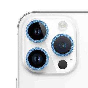 For iPhone 14 Pro Max Glitter Ring Tempered Glass Camera Lens Film(Blue)