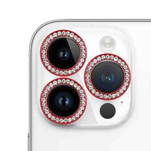 For iPhone 14 Pro 9H Point Drill Camera Lens Film Protector Circle(Red)