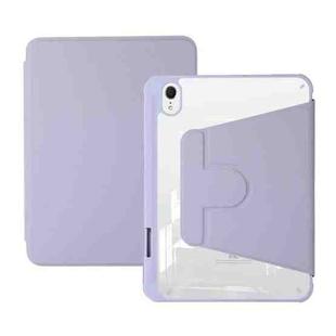 For iPad Air 5 2022 / 4 2020 Acrylic Rotatable Holder Tablet Leather Case(Purple)