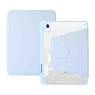 For iPad Air 5 2022 / 4 2020 Acrylic Rotatable Holder Tablet Leather Case(Light Blue)