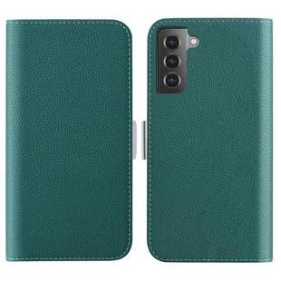 For Samsung Galaxy S23 5G Candy Color Litchi Texture Leather Phone Case(Dark Green)