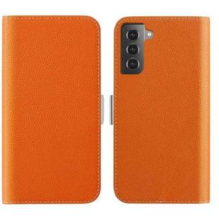 For Samsung Galaxy S23+ 5G Candy Color Litchi Texture Leather Phone Case(Orange)