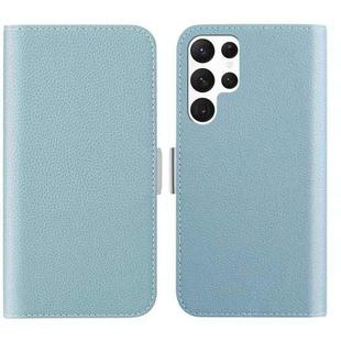 For Samsung Galaxy S23 Ultra 5G Candy Color Litchi Texture Leather Phone Case(Light Blue)