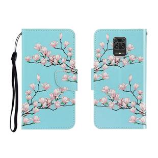 For Xiaomi Redmi Note 9 Pro Colored Drawing Horizontal Flip Leather Case with Holder & Card Slot & Wallet(Magnolia)