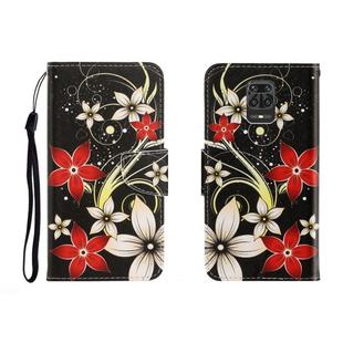 For Xiaomi Redmi Note 9 Pro Colored Drawing Horizontal Flip Leather Case with Holder & Card Slot & Wallet(Safflower)