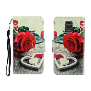 For Xiaomi Redmi Note 9 Pro Colored Drawing Horizontal Flip Leather Case with Holder & Card Slot & Wallet(Red Rose)