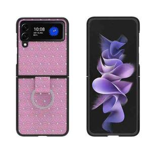For Samsung Galaxy Z Flip4 5G Flash Diamond Leather Phone Case(Pink)