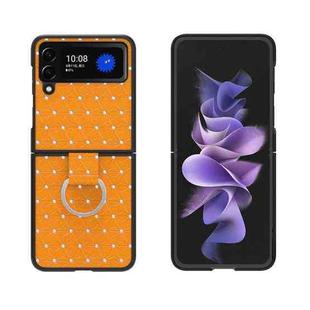 For Samsung Galaxy Z Flip3 5G Flash Diamond Leather Phone Case(Orange)