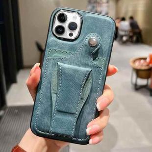 For iPhone 13 Pro Max Side Leather Rotation Card Holder Phone Case(Green)