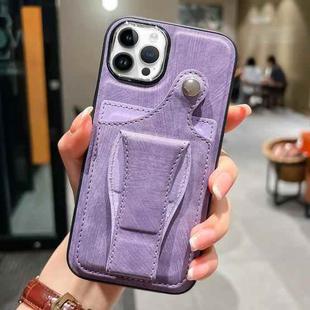 For iPhone 13 Pro Side Leather Rotation Card Holder Phone Case(Purple)