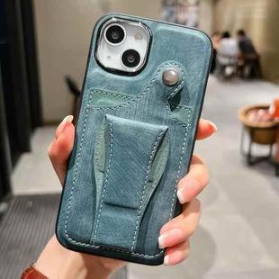 For iPhone 13 Side Leather Rotation Card Holder Phone Case(Green)