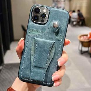 For iPhone 12 Pro Max Side Leather Rotation Card Holder Phone Case(Green)