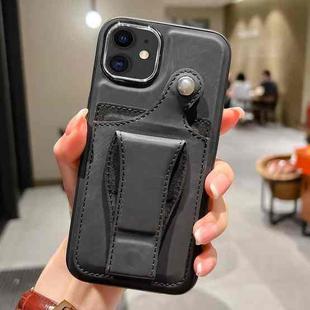 For iPhone 11 Side Leather Rotation Card Holder Phone Case(Black)