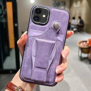 For iPhone 11 Side Leather Rotation Card Holder Phone Case(Purple)