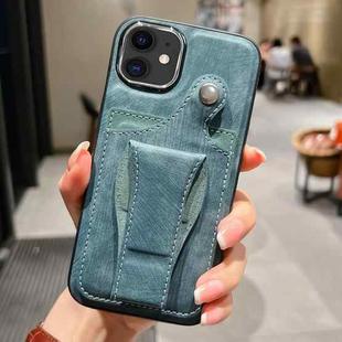 For iPhone 11 Side Leather Rotation Card Holder Phone Case(Green)