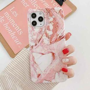 For iPhone 12 Marble Frosted TPU Phone Case(Pink)