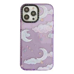 For iPhone 12 Pro Marshmallow Cloud Pattern Phone Case(Purple)