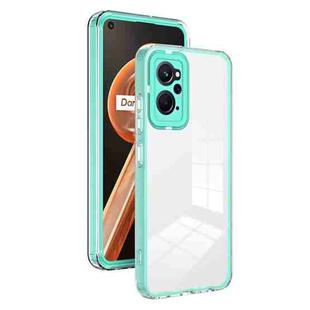 For Realme 9i / OPPO A36 / A76 / A96 4G 3 in 1 Clear TPU Color PC Frame Phone Case(Light Green)