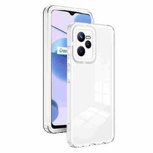 For Realme C35 3 in 1 Clear TPU Color PC Frame Phone Case(White)