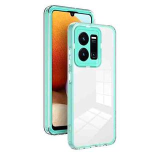 For vivo Y35 4G 2022 Global / Y22 4G 3 in 1 Clear TPU Color PC Frame Phone Case(Light Green)